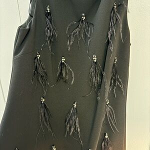 Harper Rose Jeweled Embellished Feather Black Dress